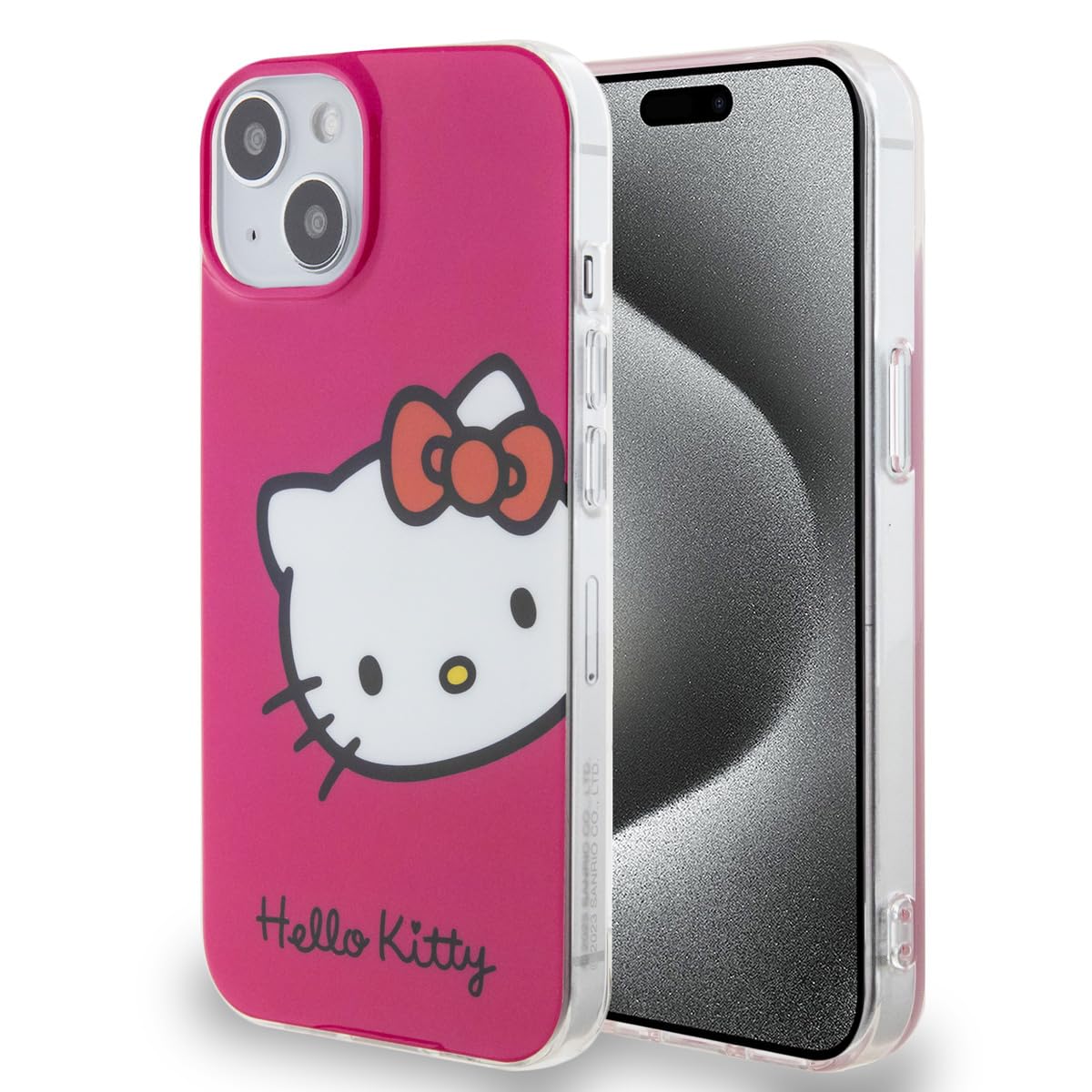 CG MOBILE Hello Kitty Rückseitenschutz für iPhone – Kitty Head – Rosa (iPhone 14 & 13)