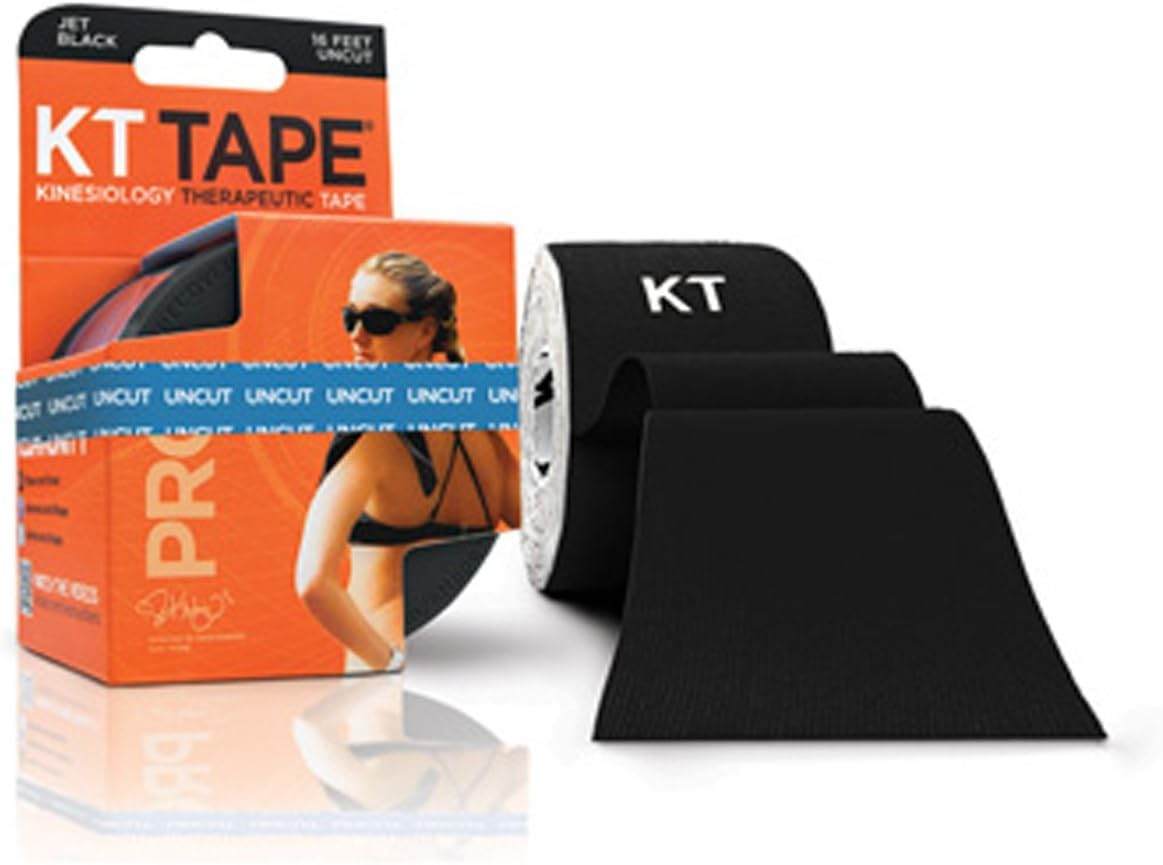 KT Tape Unisex-Erwachsene 857879003096 Kinesiologie Athletic Tape, Schwarz (Jet Black), 16ft Uncut