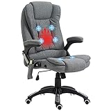 Vinsetto Bürostuhl Massagesessel mit Wärmefunktion Chefsessel mit Massagefunktion höhenverstellbarer Drehstuhl ergonomischer Gamingstuhl Massage Dunkelgrau 68 x 72 x 110–120 cm