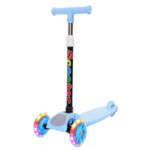 Kinderroller - Tretroller für stabiles Fahren | Leicht Faltbarer Roller | 3-Räder Scooter mit extra breiten Leuchtrollen, höhenverstellbarem Lenker und starkem dickem Deck für Kinder