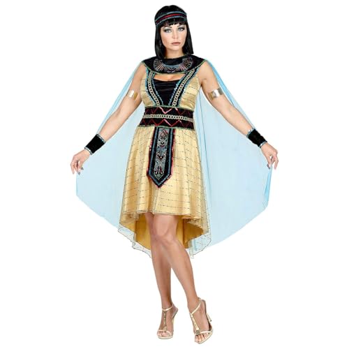 Widmann 08049 - Kostüm Ägyptische Herrscherin, Kleid mit Umhang, Armstulpen, Stirnband, Antike, Göttin, Pharaonen, Mottoparty, Karneval