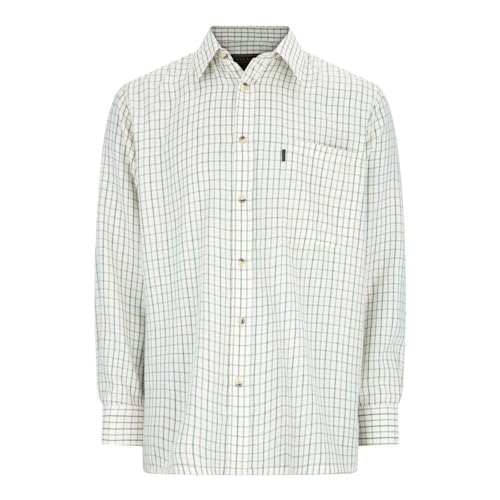 WALKER AND HAWKES Herren Langarmshirt im Country-Stil - mit Baumwollanteil - pflegeleicht - kariert - Grün - 4XL (50'')