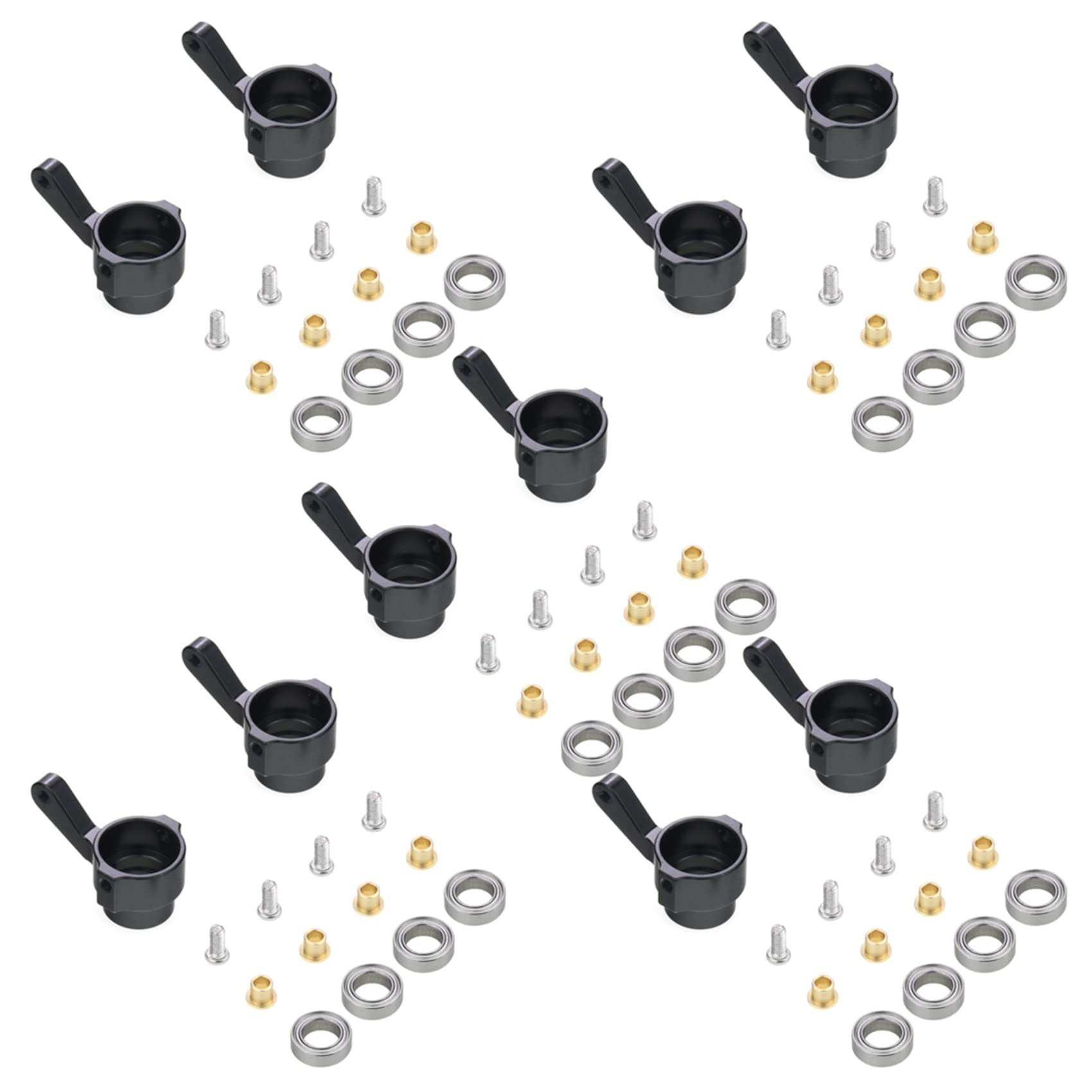 SICOSALT 5X Metalllenkbecher Turn Cup Kit für C14 C24 C34 C44 B14 B1 B16 B24 B36 MN D90 D91 MN99S RC Autoteile, Schwarz