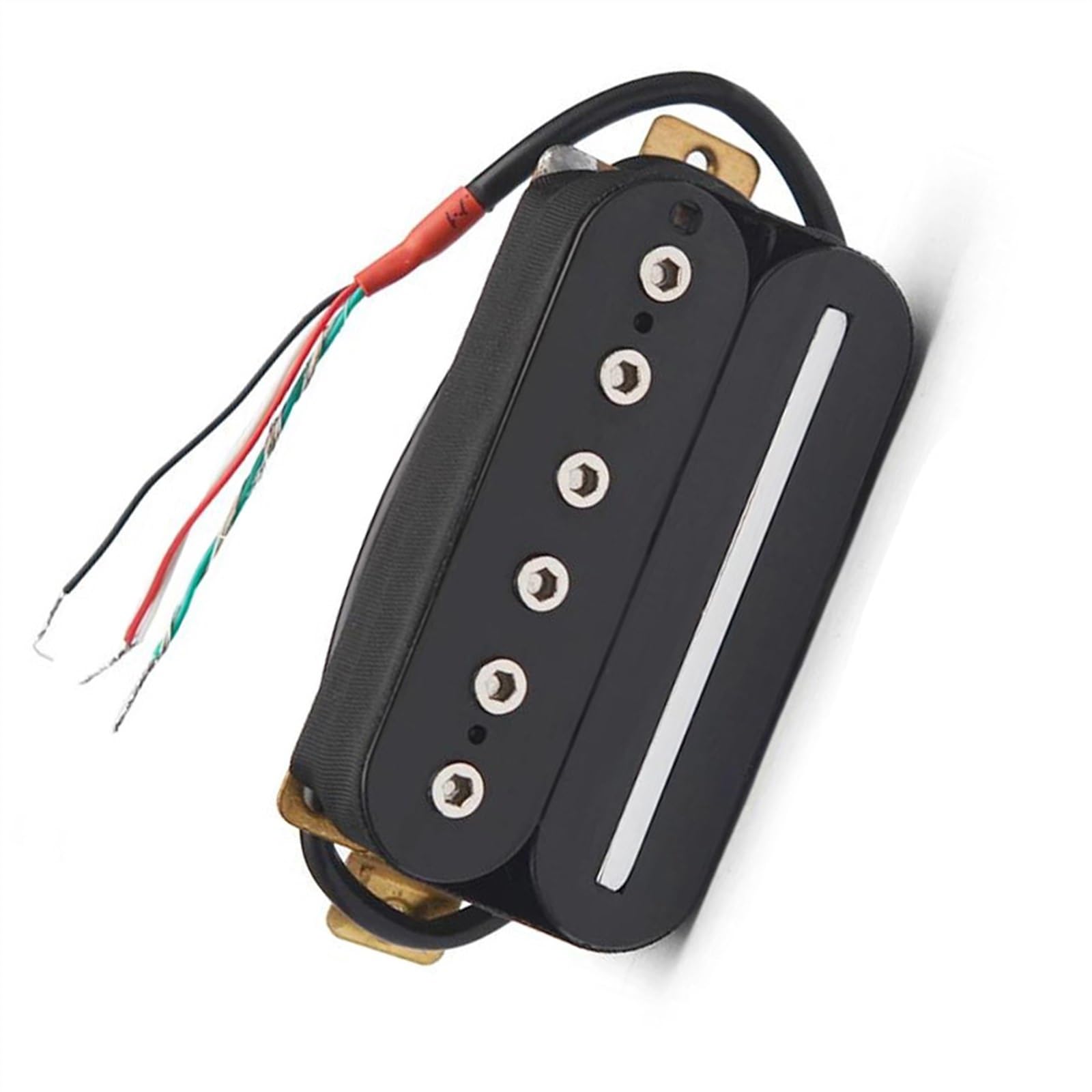 Schwarze E-Gitarre, Humbucker-Hals-Tonabnehmerkabel, Spulenspaltung, Sechskantschrauben-Einstellung Single-Coil-Tonabnehmer