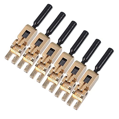 6 Stücke E-Gitarre Tremolo Bridge Gesperrte String Sattel Für E-Gitarre Chrom-Schwarz-Silber Gitarrebrücke(Gold)