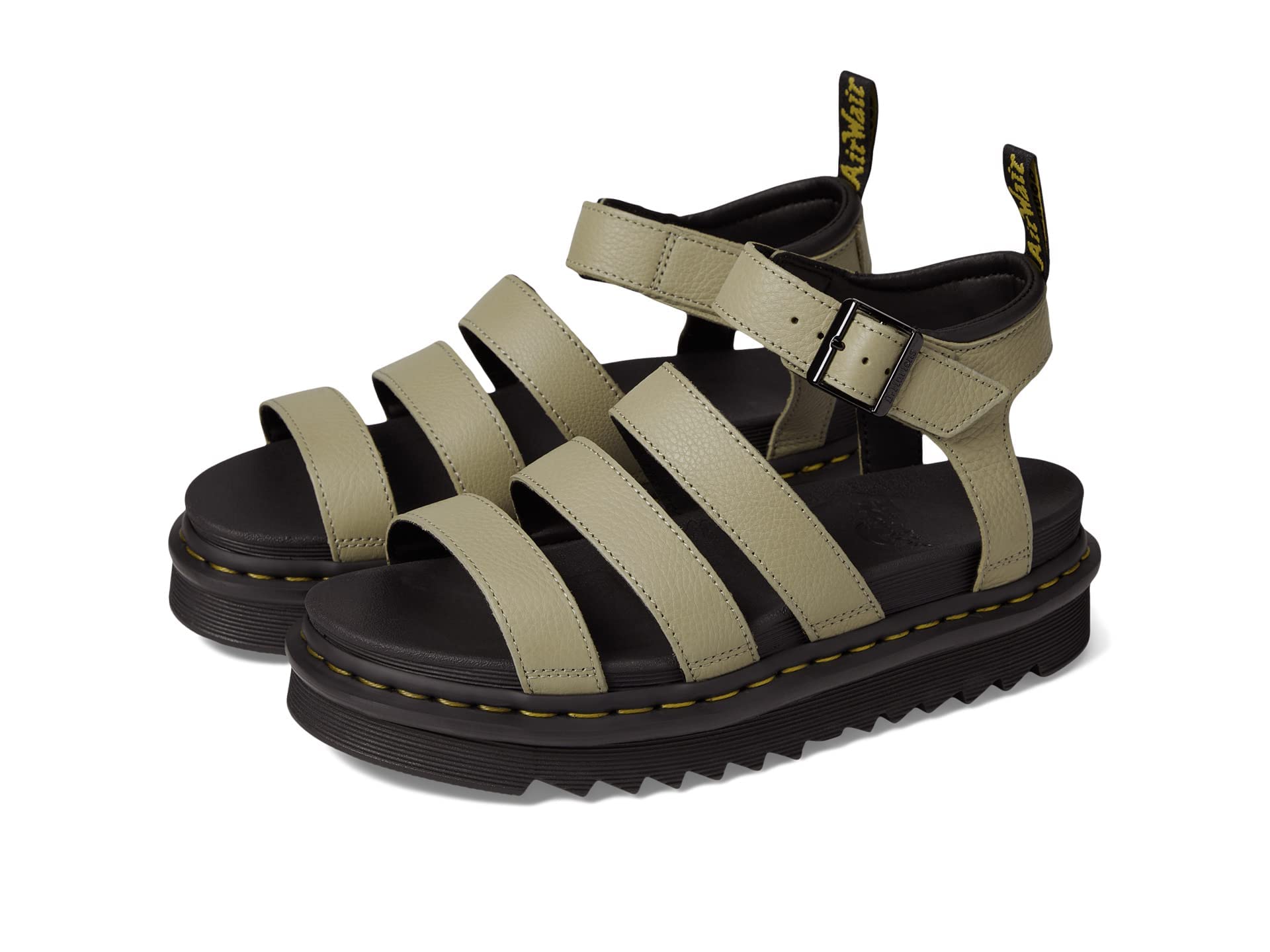 DR. MARTENS Damen Blaire Sandals, Pale Olive Pisa, 36 EU