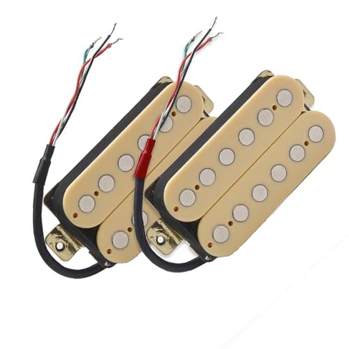 Gelber Humbucker-Tonabnehmer für E-Gitarre mit 4 Leiterkabelspulen-Split-Tonabnehmerteilen Single-Coil-Tonabnehmer (Color : One set)