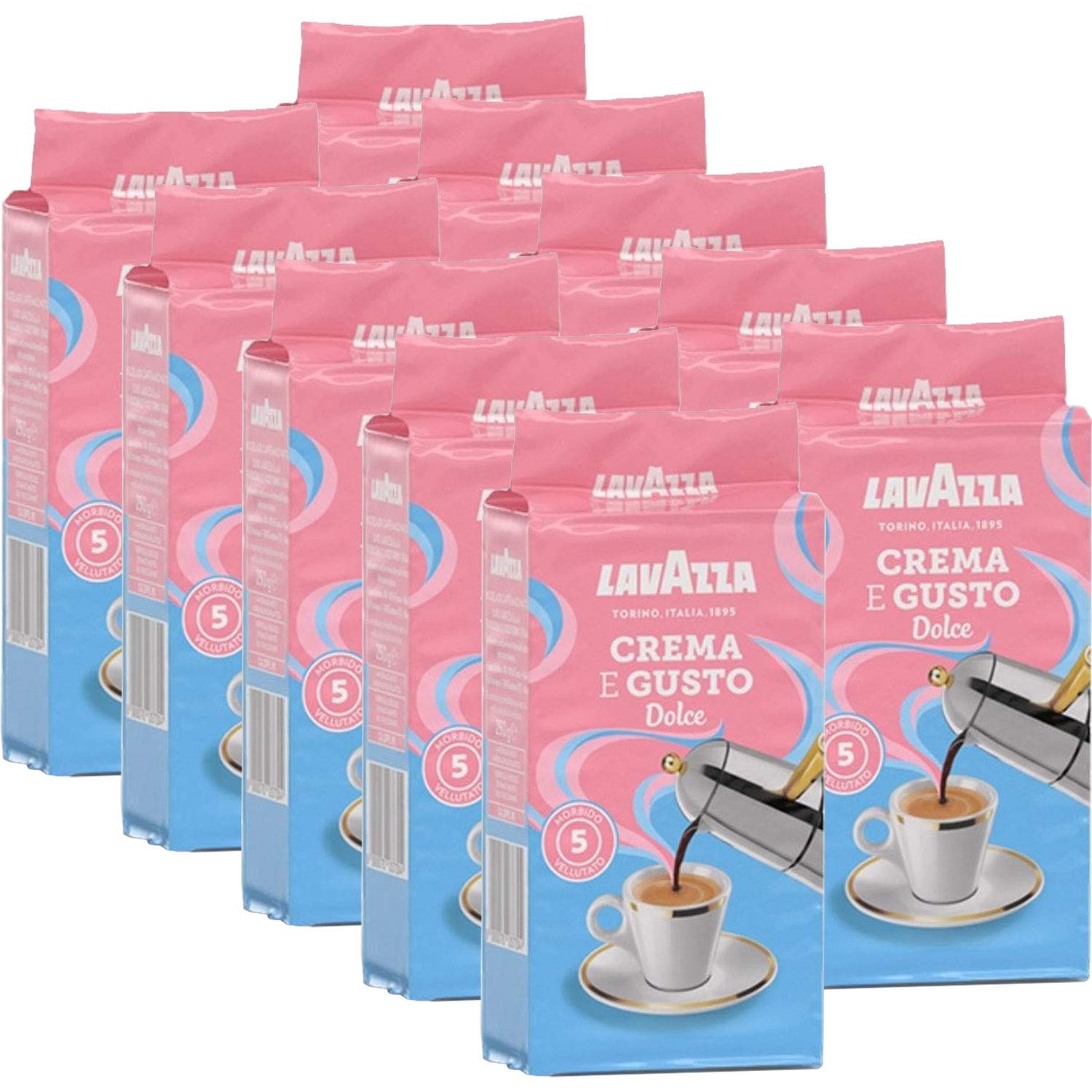 Lavazza Kaffee Crema e Gusto Delicato, gemahlener Bohnenkaffee (10 x 250g)