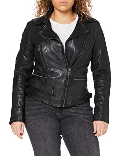 Oakwood Damen Jacke Echtleder 62065 Schwarz-Schwarz, XXL