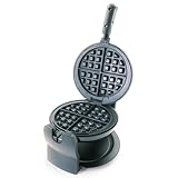 Korona 41004 Drehbares Waffeleisen für runde belgische Waffeln | Perfekte Teigverteilung | Drehfunktion 180° | Beidseitige Kontrollleuchte | Platzsparende Lagerung | 1000 Watt