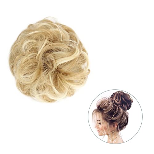 Bun Haarteile 1 Stück rund ums Haar, Pferdeschwanz, Donut-Haarknoten, Haarschmuck for Frauen, synthetischer, unordentlicher, lockiger, gewellter Scrunchie-Chignon mit Gummibandwickel Brötchen-Haarteil