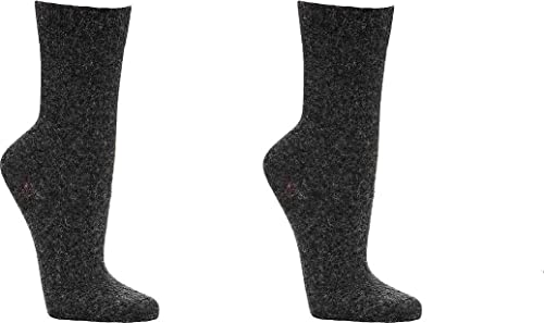 Wowerat Wollsocken mit Alpaka glattgestrickt 3er-BÜNDEL (Gr.39-42, schwarz-anthrazit)