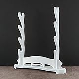 NORAZE Holzschwert ständer, weißer Desktop-Display-Ständer, Waffen ständer, Dichte-Brett-Material,Samurai-Schwert Katana-Gladiator-Schwert-Rack für Display-4 Layer