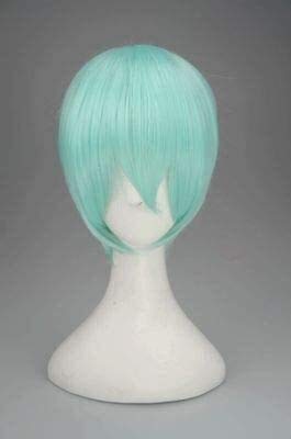 LINLINCD-Anime Coer Wig. Anime Perücke Touken Ranbu. Ichigo Hitofuri Blau- Kurze Haarperücke Cosplay Comic- Con Halloween-Party- Karneval Männer und Frauen Anime Fans Geschenk