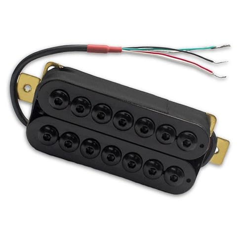 7-saitiger Humbucker Für E-Gitarre, Big Hex, Verstellbarer Doppelspulen-Tonabnehmer, Spulenteilungs-Tonabnehmer, N8,5K/B14K-Ausgang e gitarren tonabnehmer (Color : White Neck)