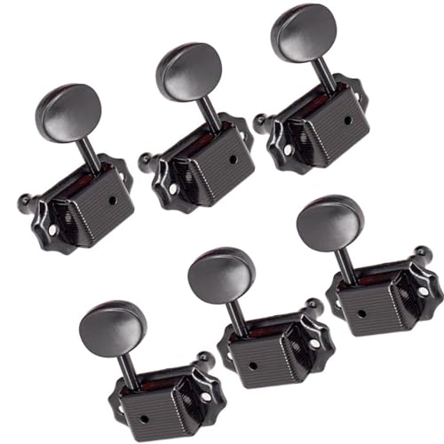 Strings Tuning Pegs Mechaniken Für Gitarre 6 Stück Gitarren-Locking-Mechaniken 3L 3R Tuning Pegs E-Gitarren-Tuner-Mechaniken (Color : Black)