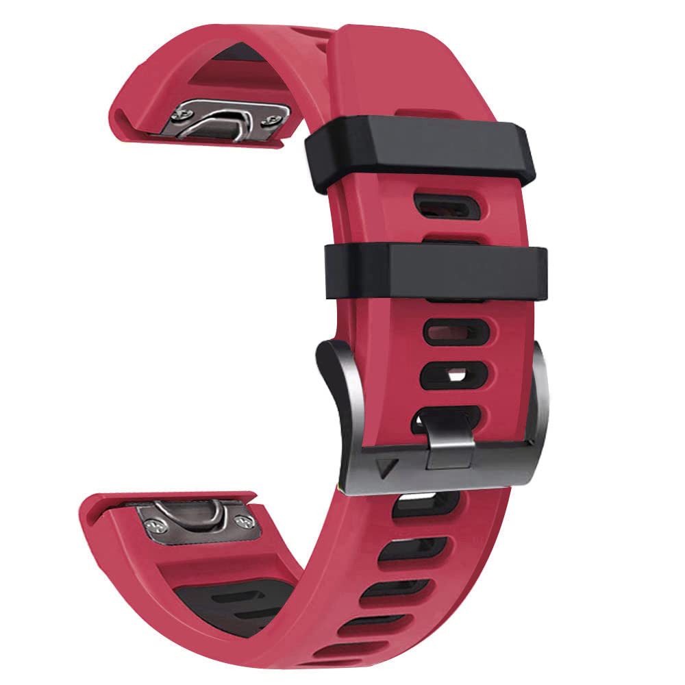 OPKDE Smart-Silikon-Schnellverschluss-Uhrenarmband für Garmin Fenix 7, 7X, 5, 5X, 6, 6XPro, 22, 26 mm, 26mm Fenix 5X 5XPlus, Achat