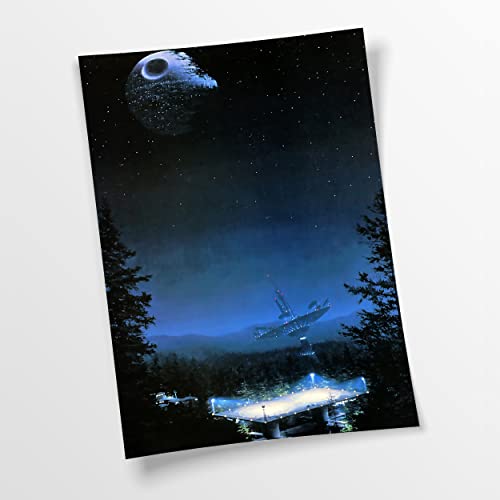 Artis Prints Poster Star Wars | Weltall - Todesstern - Alt, Wandbild auf Keilrahmen gespannt - Klein bis XXL, Wohnzimmer - Flur - Dekoration