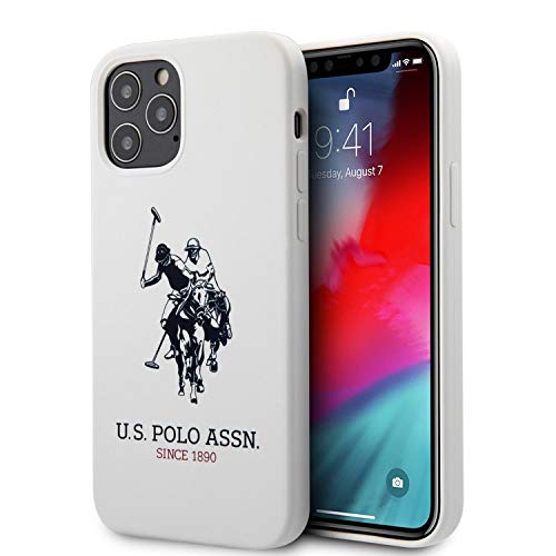 US Polo USHCP12MSLHRWH Silicone Collection Hülle für iPhone 12/12 Pro 6,1" Weiß