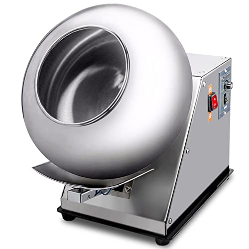 HTIANMM Automatische Tablettenbeschichtungsmaschine Schokoladenbeschichtungsmaschine Kleine Kommerzielle Mini-Schokoladenschwenkmaschine,2-5Kg/H Coater Sugar Ball Coating Drying Machine,110V