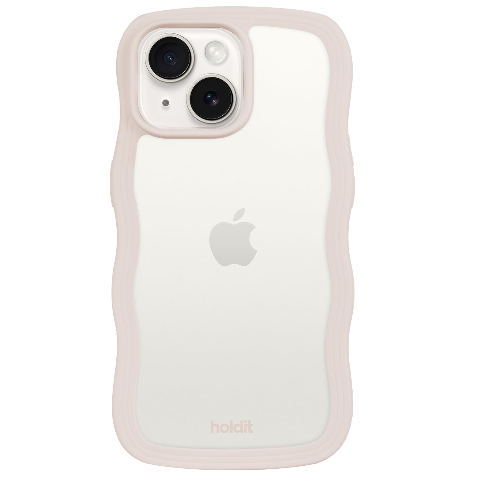 holdit Wavy Case - Light Beige/Transparent - iPhone 15 Pro