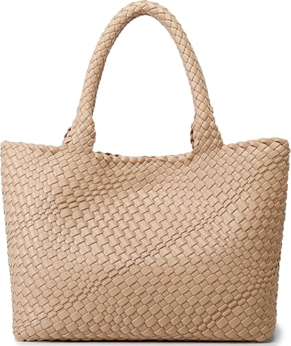 Damen 1135 Gewebte Tragetasche, Schultertasche, HOBO-Tasche, Aprikose