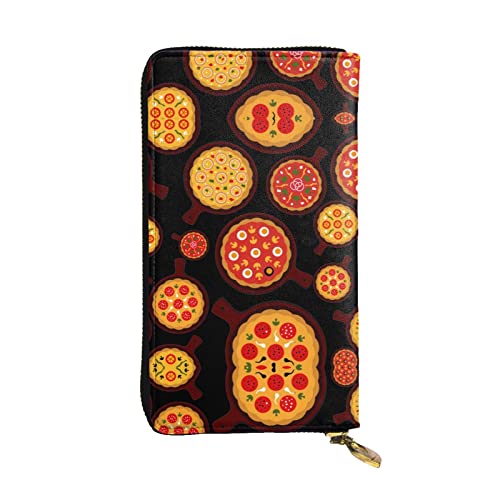 DMORJ Lange Clutch aus Leder für Pizza-Lebensmittel: 19 x 10 cm, bequem, leicht, wasserdicht, langlebig, schönes Geschenk, Schwarz, Einheitsgröße, Schwarz , Einheitsgröße