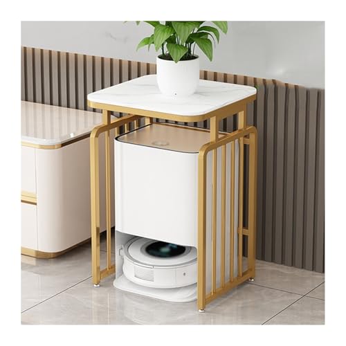 FUHAI-666 Kehrroboter-Regal, Lagerschrank, multifunktionales Trinkbrunnen-Regal, Aquarium-Schrank, Couchtisch-Regal(Gold,60x40x65cm)