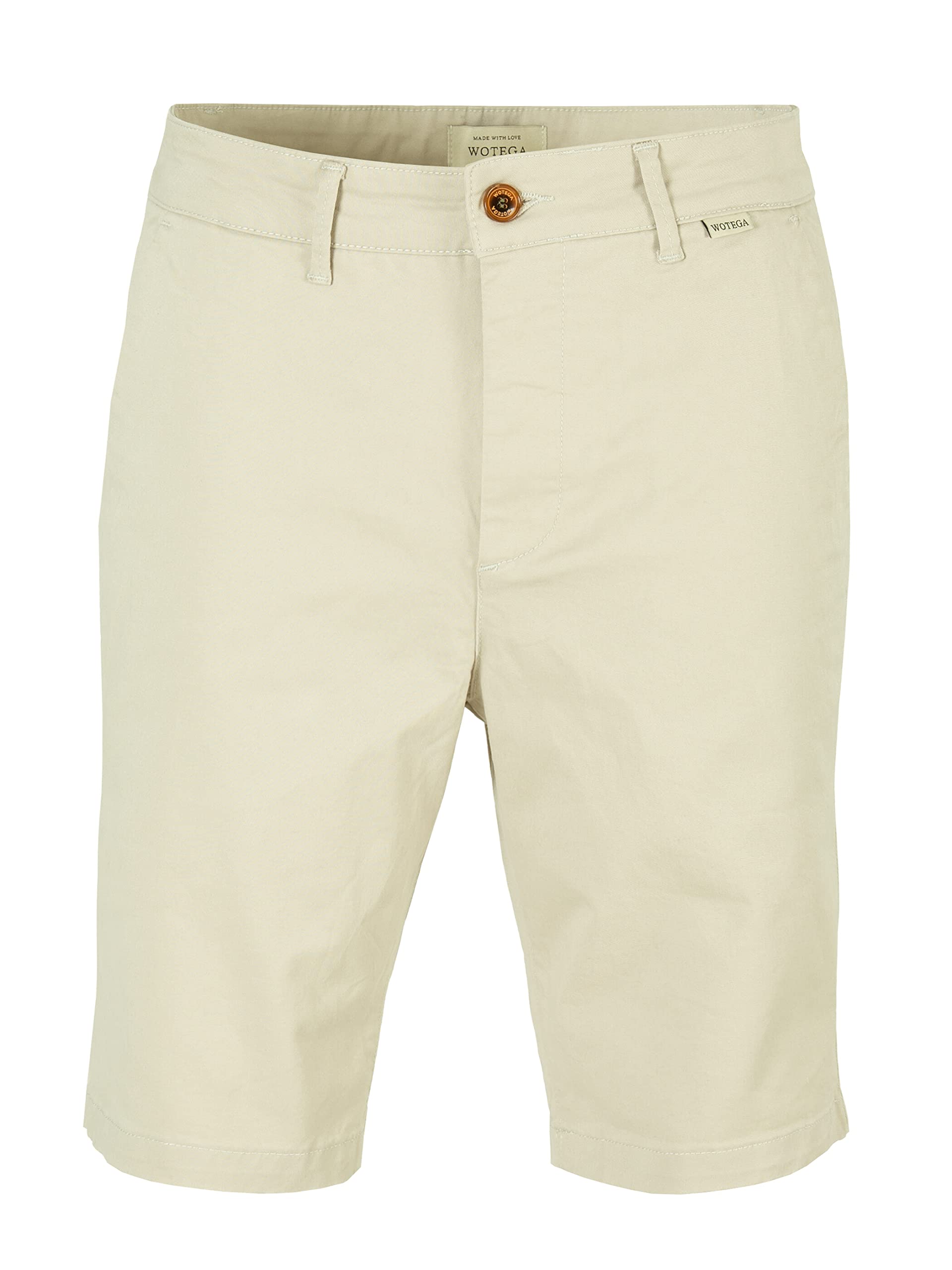 WOTEGA Spring - Bermuda Shorts Herren - Stretch Chino Hose Kurz - Weiße Kurze Shorts, Beige (Light Taupe 161210), W30