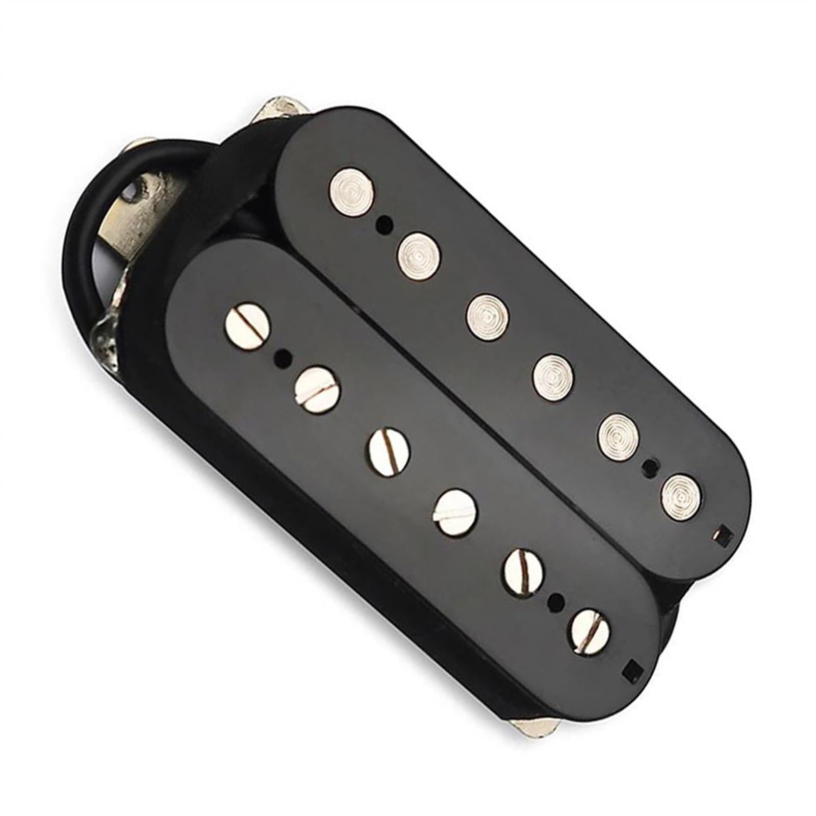 Schwarze E-Gitarre, Humbucker-Steg-Tonabnehmer, exquisite Teile, weiße Kupferbasis Single-Coil-Tonabnehmer