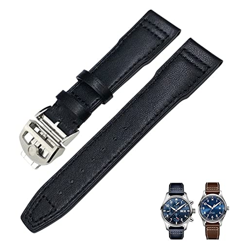 OPKDE Uhrenarmband aus echtem Leder, 20 mm, 21 mm, 19 mm, 22 mm, für IWC Mark Big Pilot Spitfire Portofino, Uhrenzubehör, 21 mm, Achat