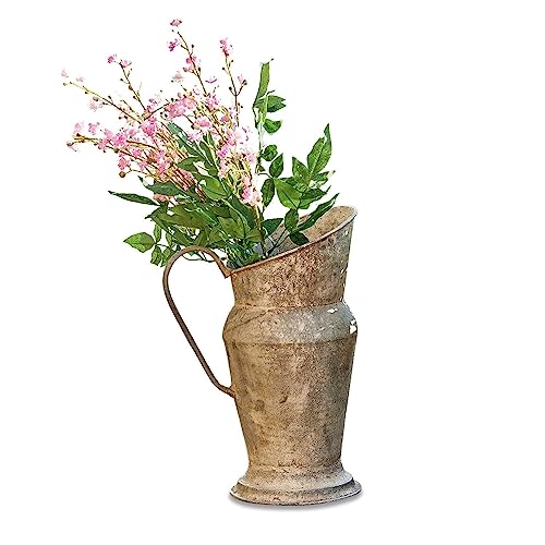 Loberon® Krug Asante, Eisen, H/B/T ca. 31/23 / 16 cm, Outdoor, Gartendeko, antikgrau