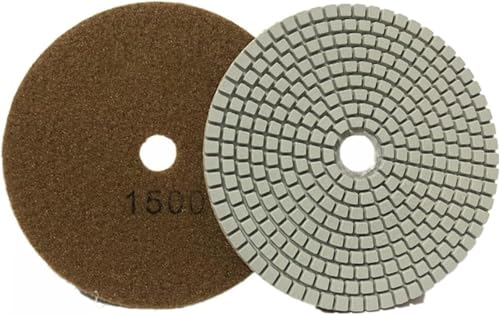 Keramikfliesen poliert, Schleifplatte, Diamant-Polierpads, 2 Stück, 5 Zoll, 125 mm, Diamant-Polierpad, trocken/nass, flexible Schleifscheiben for Polieren von Granit, Marmor, Stein, Schleifen, Schleif