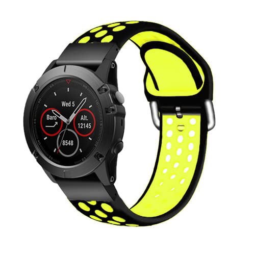 BANDKIT Quickfit-Uhrenarmband für Garmin Fenix 6 6X Pro 5X 5 Plus 3HR 935 945 S60, Silikonband, Schnellverschluss-Armband, 22 mm, 26 mm, 26mm Fenix5X 5XPlus, Achat