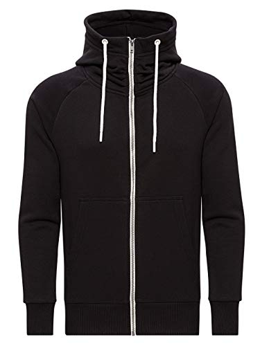 WOTEGA Herren Sweatjacke Hoodie Kapuzenjacke Kapuzenpullover Flash, Schwarz (Black 2R194008), XS