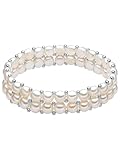 Valero Pearls Damen Armband mit Süßwasser-Zuchtperlen weiß ca. 6,0-6,5 mm