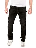 WOTEGA Herren Jeans Noah - Sweathose in Jeansoptik - Männer Jogg-Jeans Slim, Schwarz (Phantom Black 3R4205), W34/L38