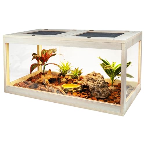 Prolee 34 Gallonen Reptilien-Terrarium-Tank, 81,3 cm, Eidechsen-Tank, Bartagame-Tank mit Metallgitter-Dachtür, Schlangentank mit Schloss-Design