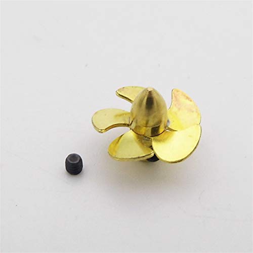 Jodriva 1PC 12mm 16mm 18mm 20mm 22mm Kupfer Propeller 5-Blätter, for Mini, Prop 2mm Welle RC Boot U-Boot Skala Marine Skala Boot Bootspropeller(D18mm Right Hand)