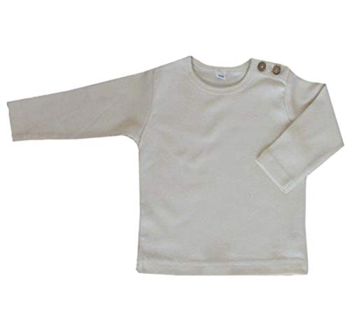 Baby Kinder Langarmshirt Bio-Baumwolle 13 Farben T-Shirt Shirt Jungen Mädchen Gr. 50/56 bis 140 (98-104, Natur)