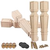 45cm Holz Geschnitzte Tischbeine, JOYCEMALL 4er Set Antike Europäisch Massivholz DIY Ersatz Möbelfüße Dekoration für Esszimmer Stuhl Couchtisch Schrank Konsole