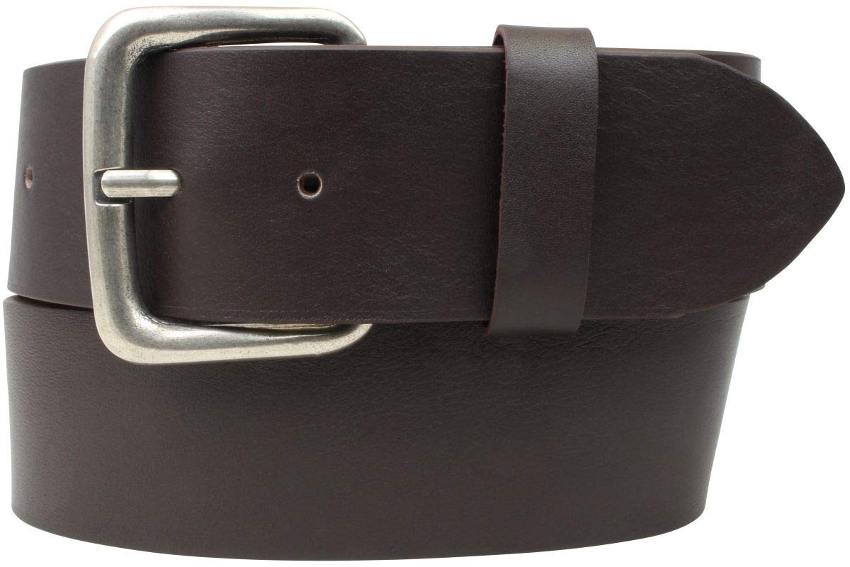 BELTINGER Jeansgürtel aus Vollrindleder 5 cm | Leder-Gürtel für Herren 50mm | Breiter Herren-Gürtel aus echtem Leder | Braun 80cm