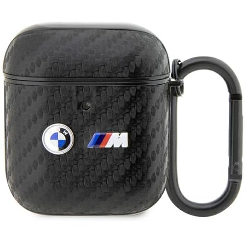 BMW BMA2WMPUCA2 Hülle für AirPods 1/2 Schwarz Carbon Double Metal Logo