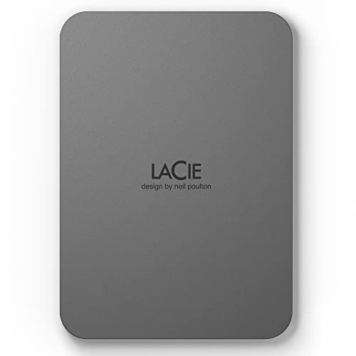 LaCie MOBILE DRIVE Secure 2TB tragbare externe Festplatte, 2.5 Zoll, Mac & PC, space grey, inkl. 2 Jahre Rescue Service, Modellnr.: STLR2000400