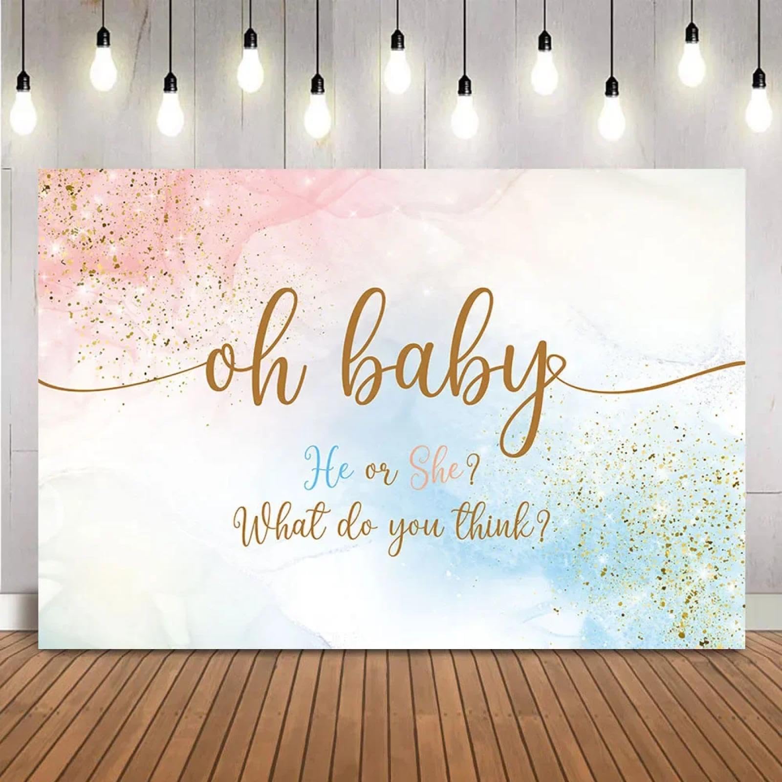 Oh Baby Geschlecht Enthüllung Hintergrund Blau oder Rosa Babyparty Thema Party Dekoration Hintergrund Junge oder Mädchen Geschlecht Enthüllung 240X180cm