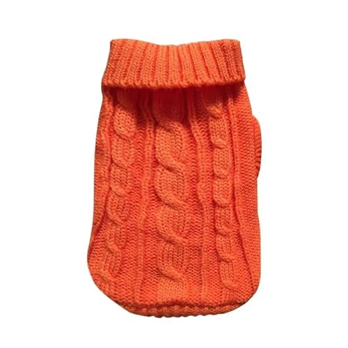 Winterpullover für Hunde und Katzen, warme Haustierkleidung, passend für Chihuahua, Malteserpullover, passend für kleine und mittelgroße Hunde, Rollkragenpullover, gestrickte Yorkies-Kostüme (Orange,