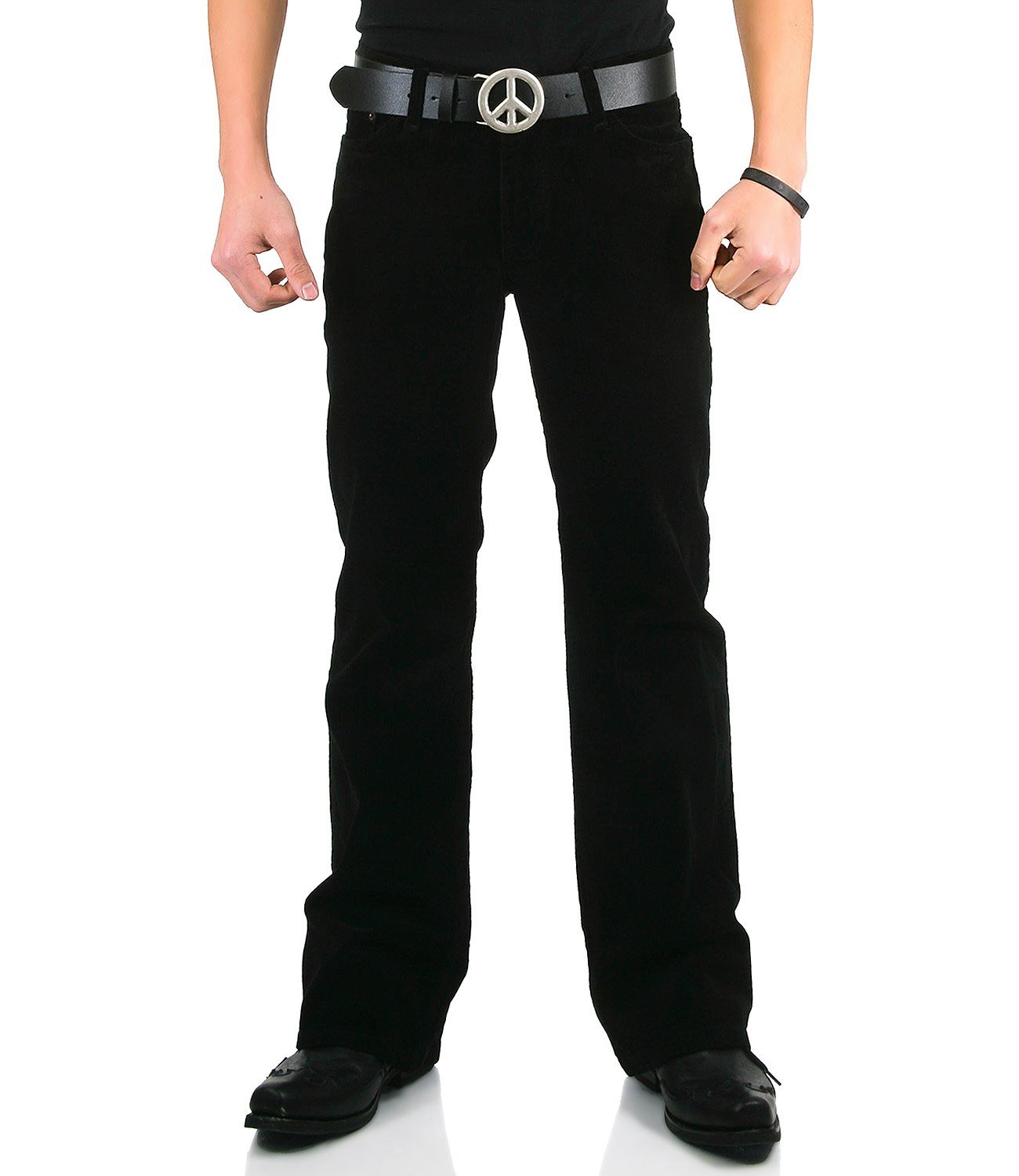 Herren Bootcut Cordhose Star schwarz 32/32