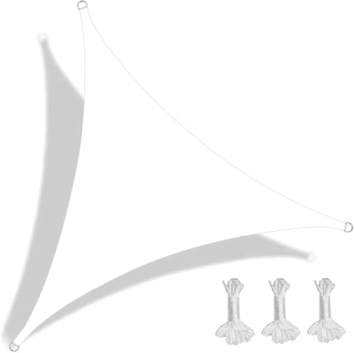 Dreieckiges Gartensegel 1,2x1,2x1,2m Balkonbespannung Schattenabdeckung Sonnenschutzmarkise Für Außenwand Veranda Terrasse Hinterhof Balkon,Weiß