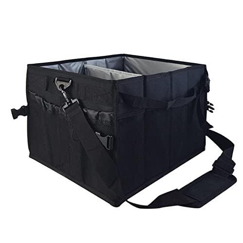 Opilroyn Camping-Küchen-Organizer, gepolsterter Schultergurt, Kochutensilien-Organizer, Kochutensilien-Organizer mit Netztaschen, Bestecktasche für Grillliebhaber, Camper, Schwarz , Refer to