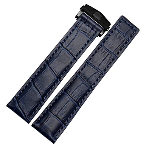 NEYENS Armband aus echtem Leder für TAG heuer, Armband in Blau, Schwarz, Braun, 19 mm, 20 mm, 22 mm, mit Faltschließe, Lederarmbänder, 22 mm, Achat